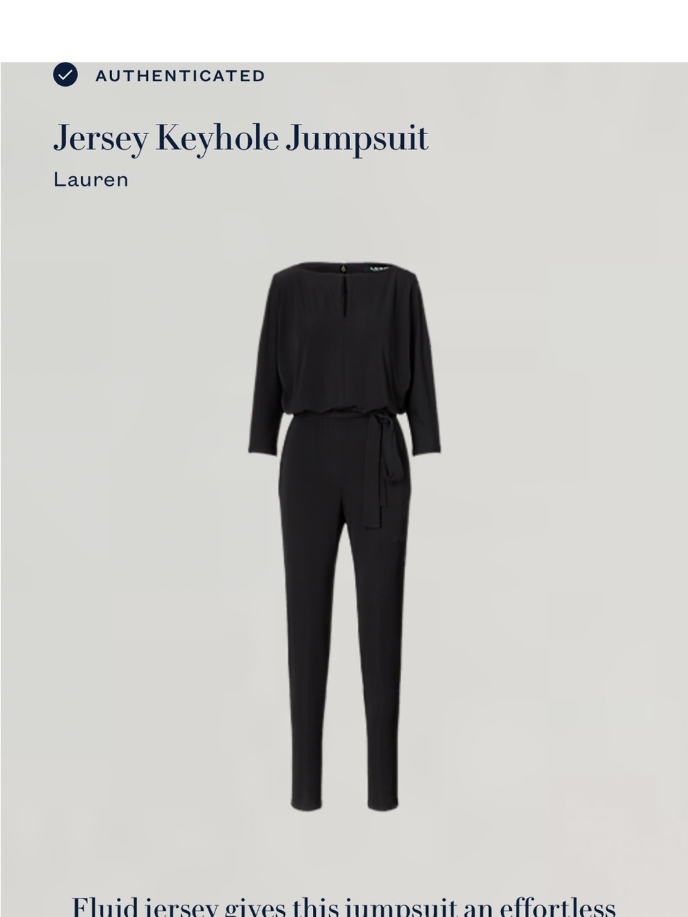 Calvin Klein Black Jersey Keyhole Jumpsuit